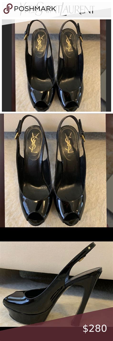 ysl palais shoes|Palais patent leather heels Yves Saint Laurent Black size 37.5 .